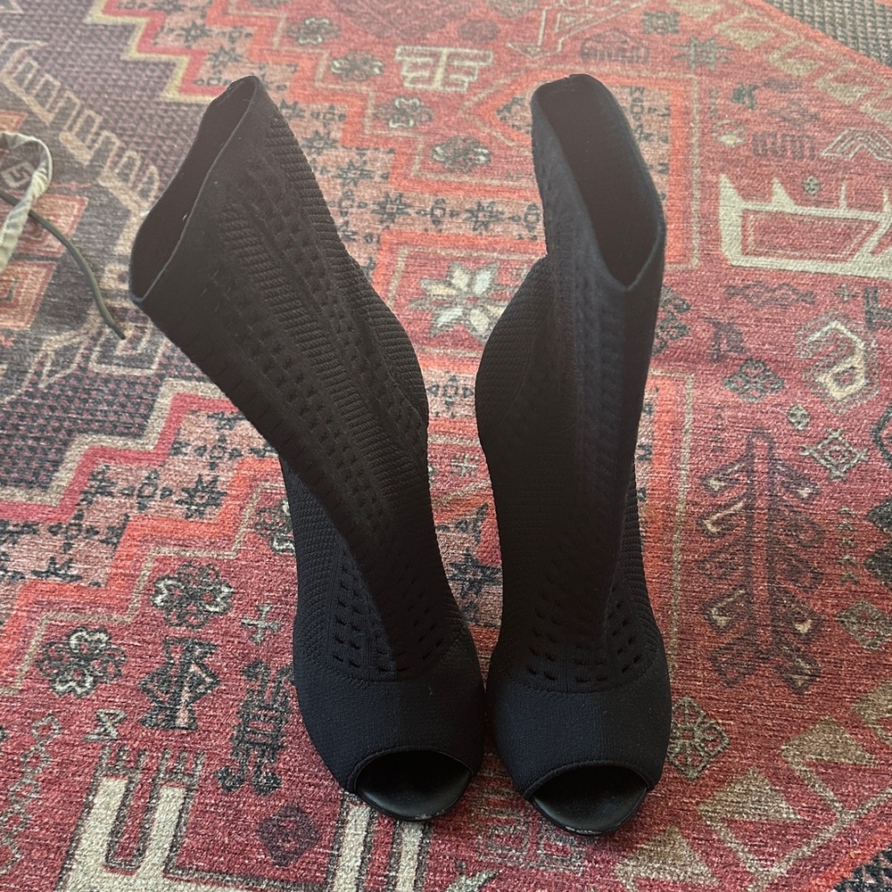 Charles David Black Heeled Boots